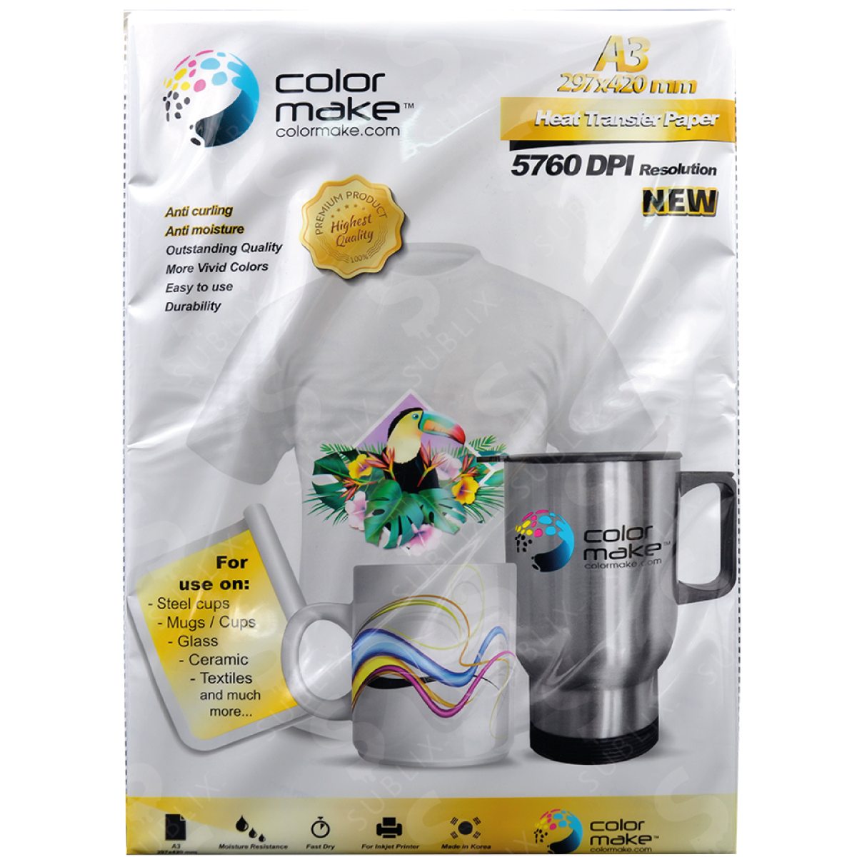 Papel de sublimación A3. Premium ColorMake