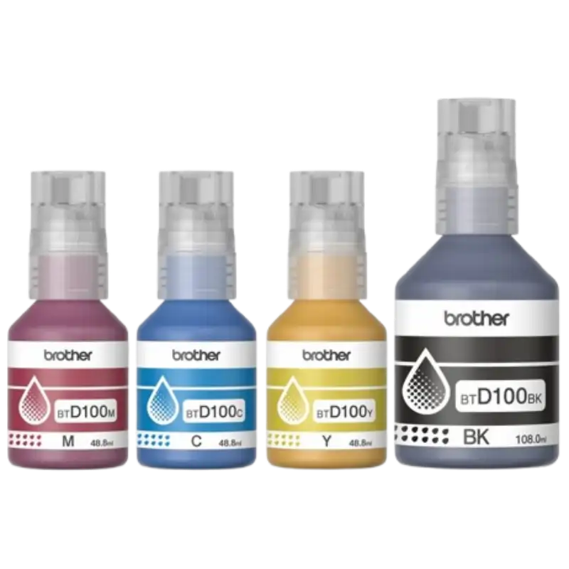 Kit 4 Tintas Brother Original Btd100 Cmyk Inkbenefit Tank