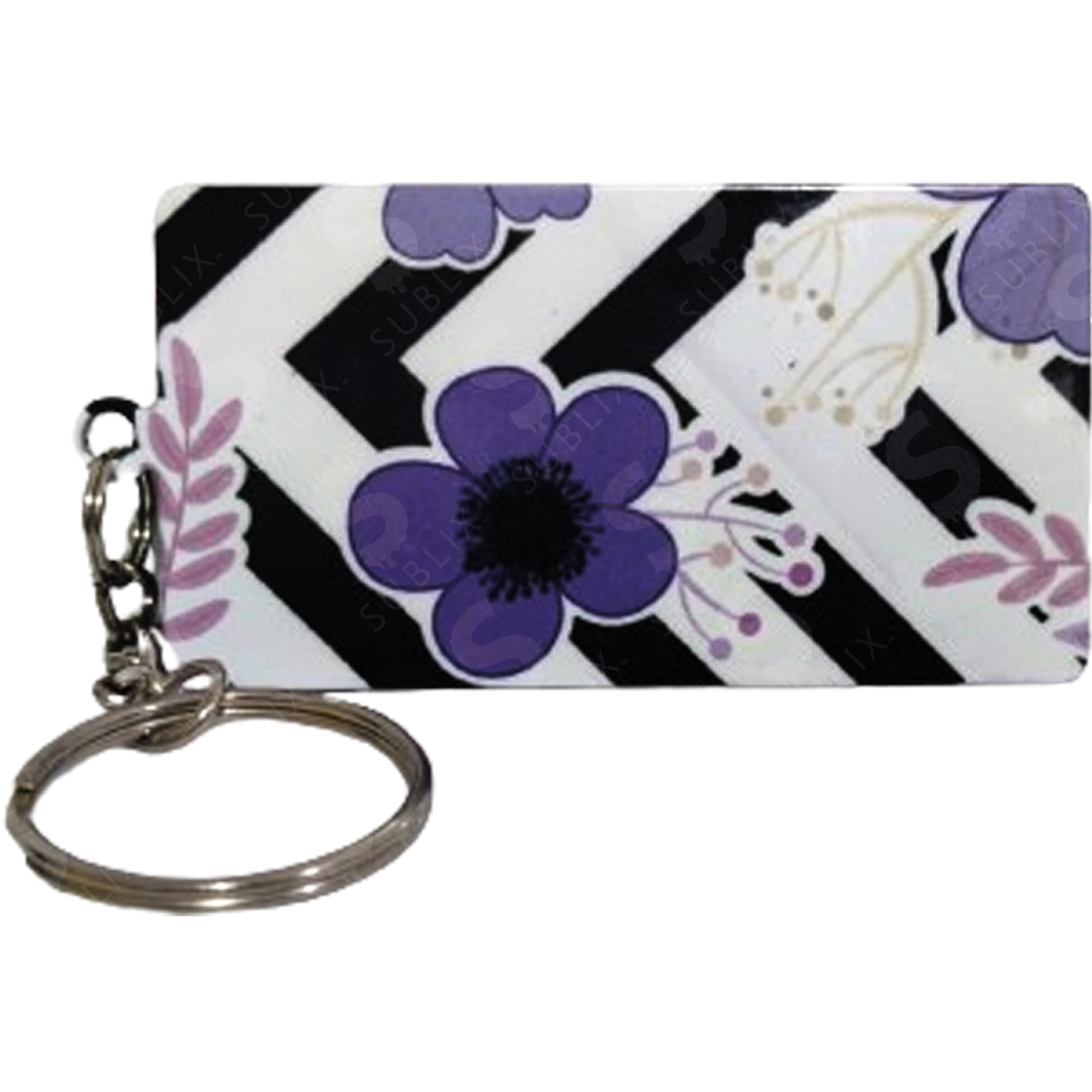 Llavero de acero Blanco Rectangular (Caja de 100) Color Make