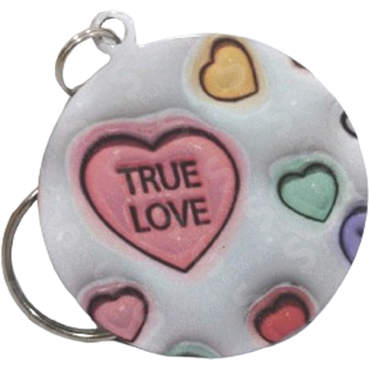 Llavero de acero Blanco Redondo (Caja de 100) Color Make