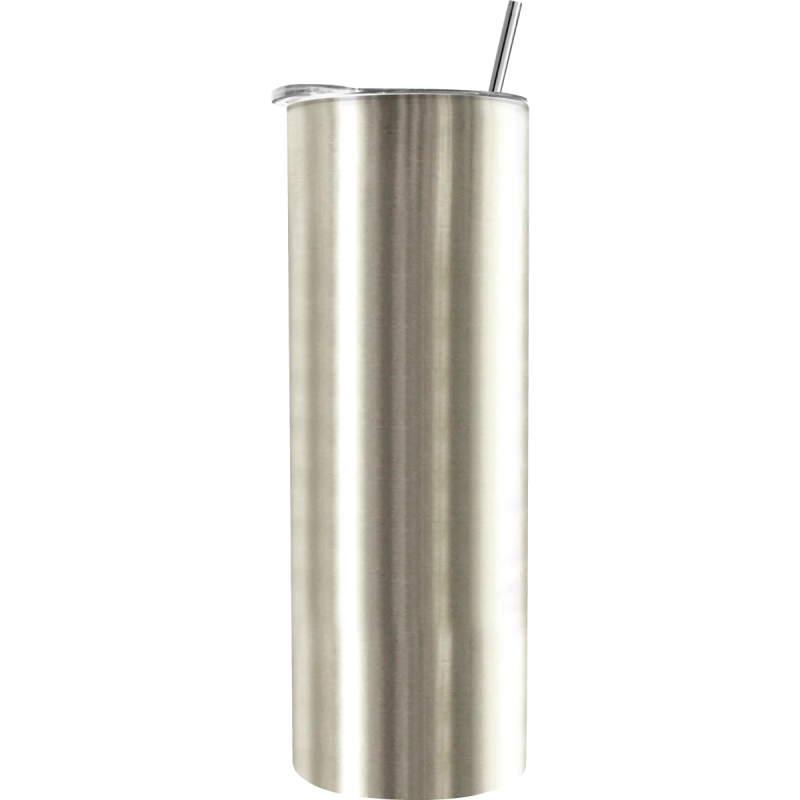 Vaso de Acero 20 oz. Cabos con Popote (Caja de 5 )