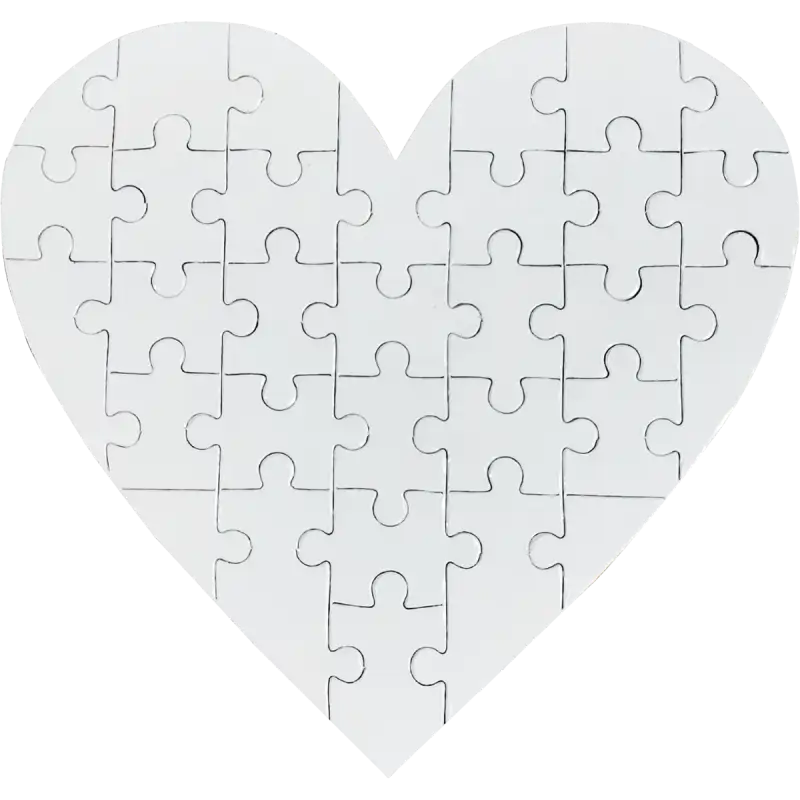 Rompecabezas Cartón Corazón 31 Pcs Blanco