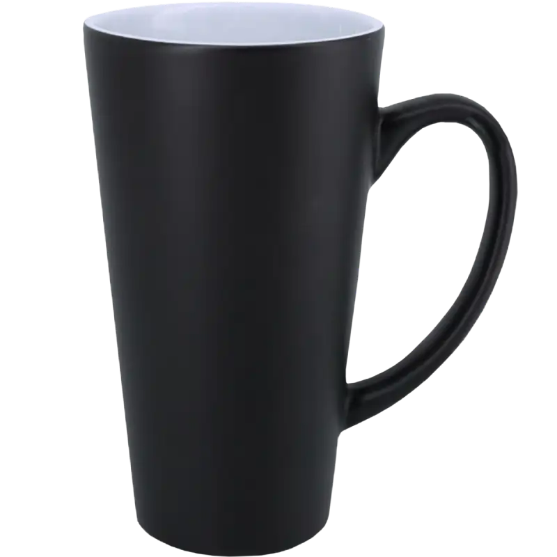 Taza de cerámica 17oz. Mágica color negro cónica (Caja de 12)