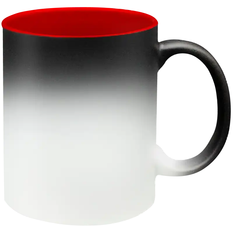 Taza de cerámica 11oz Mágica Color Negro Interior De Colores (Caja de 12)