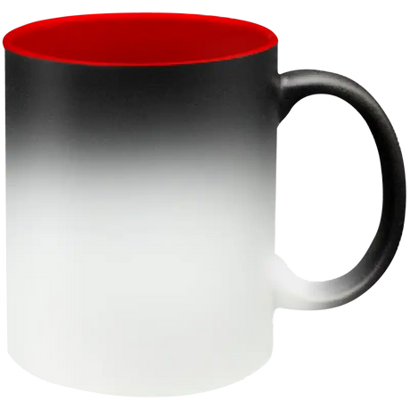 Taza de cerámica 11oz Mágica Color Negro Interior De Colores  (Caja de 6)