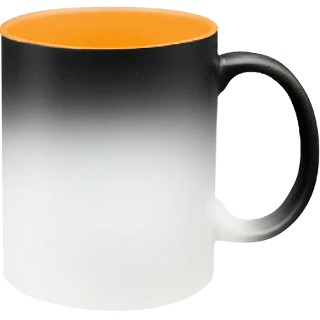 Taza de cerámica 11oz Mágica Color Negro Interior De Colores  (Caja de 6)