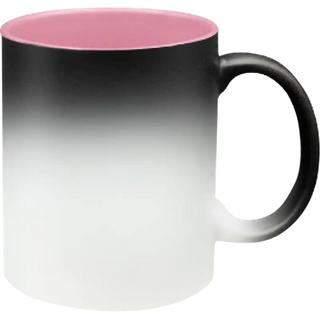 Taza de cerámica 11oz Mágica Color Negro Interior De Colores  (Caja de 6)