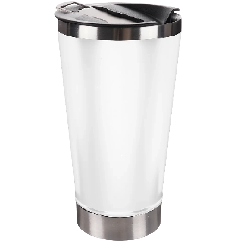 Termo Vaso de acero con destapador 20oz Montejo blanco (Caja de 5)