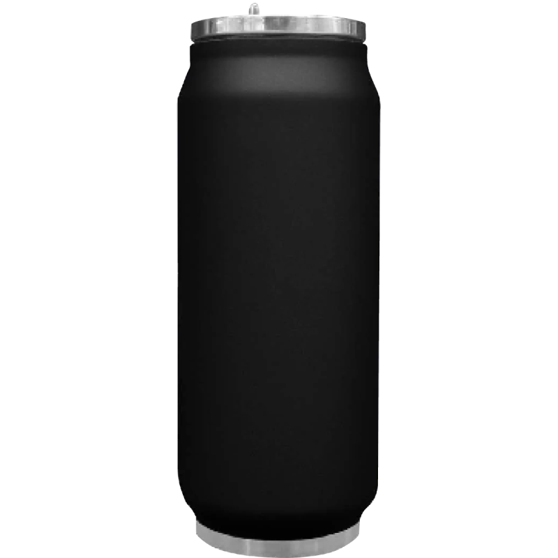 Termo Lata de acero 500ml Foro Negro Mate (Caja de 5)