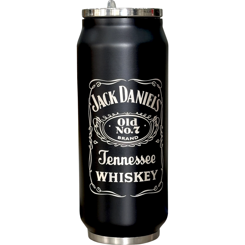 Termo Lata de acero 500ml Foro Negro Mate (Caja de 5)