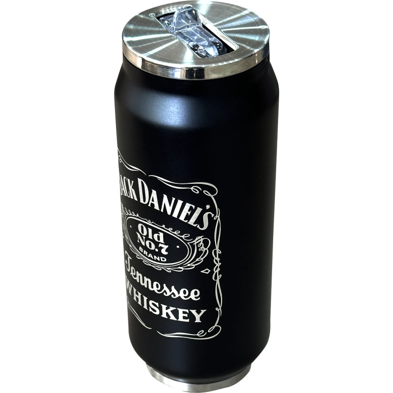 Termo Lata de acero 500ml Foro Negro Mate (Caja de 5)