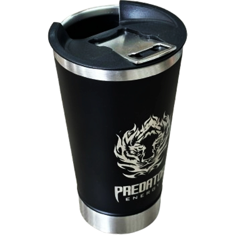 Termo Vaso de acero con destapador 600ml Toro Negro Mate (Caja de 5)