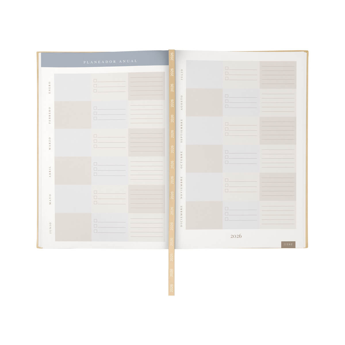 AGENDA DIARIA CLÁSICA 2026 - BEIGE
