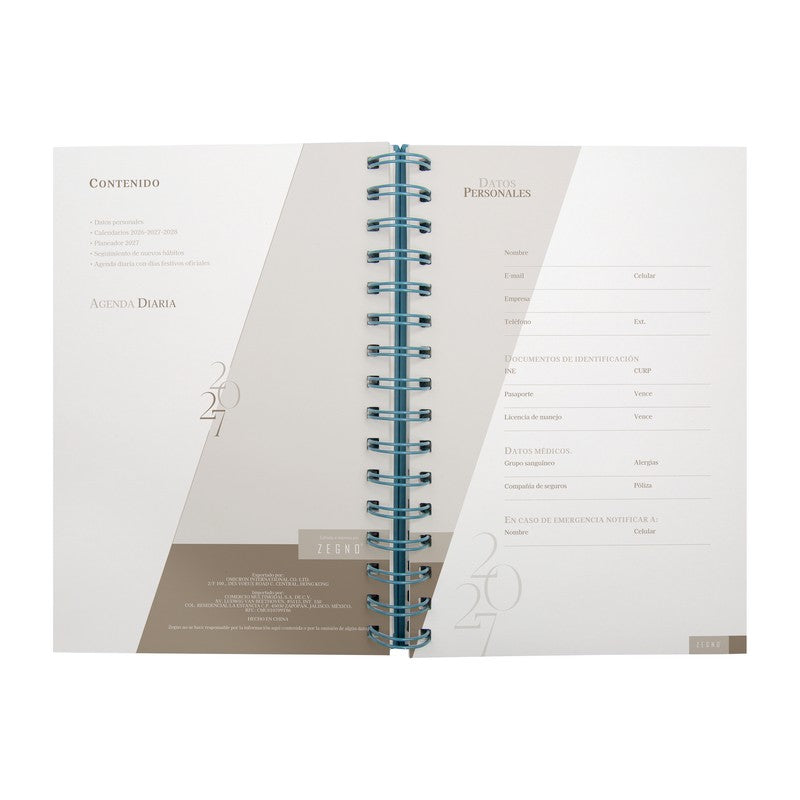 AGENDA DIARIA LETTE 2027