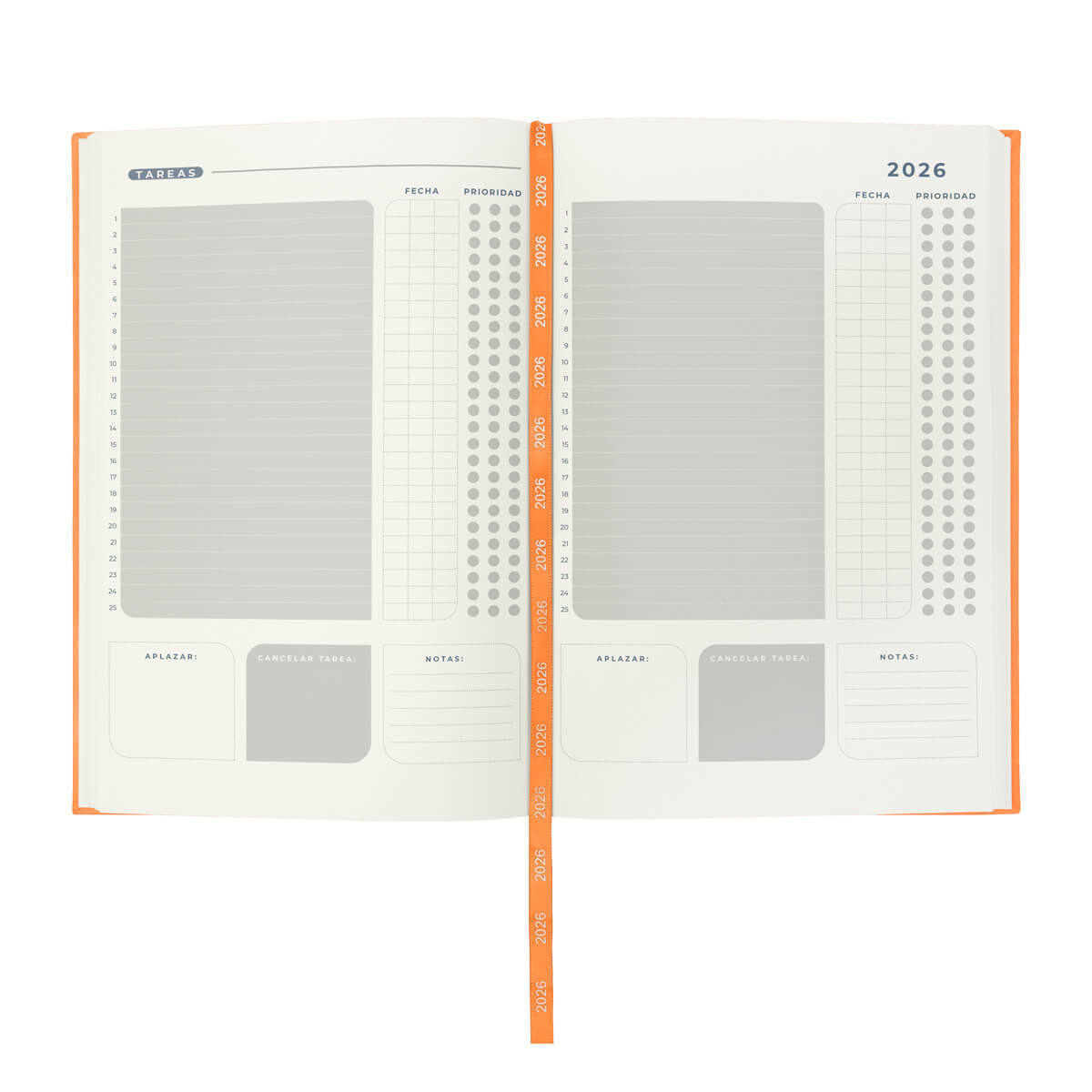 AGENDA DIARIA TERRA 2026 - NARANJA