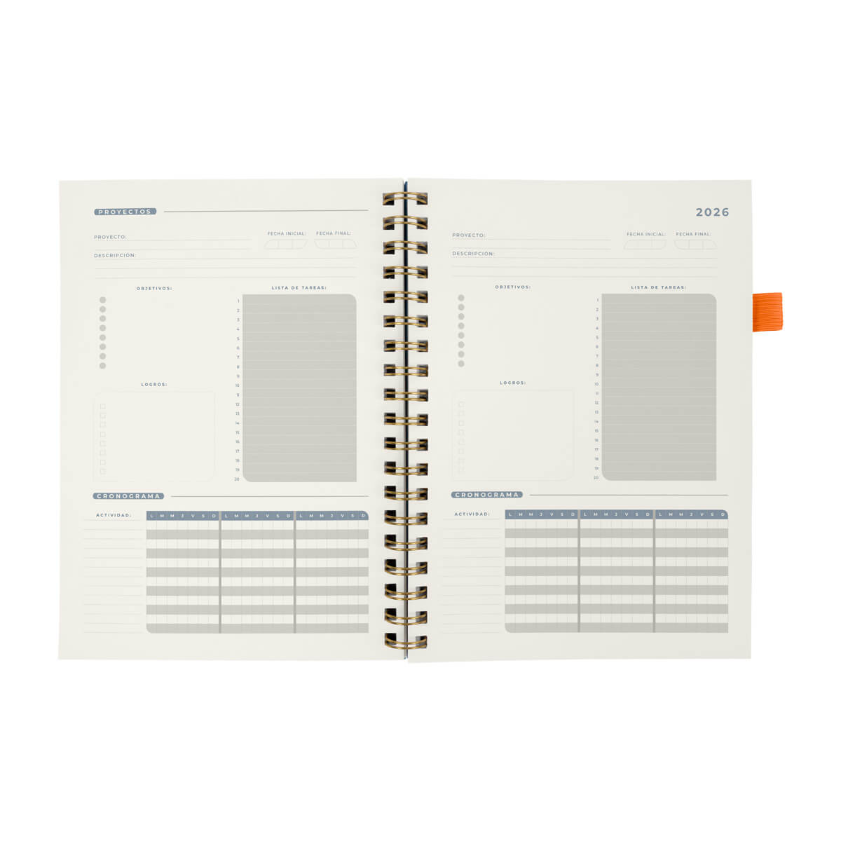 AGENDA SEMANAL TERRA 2026 - NARANJA