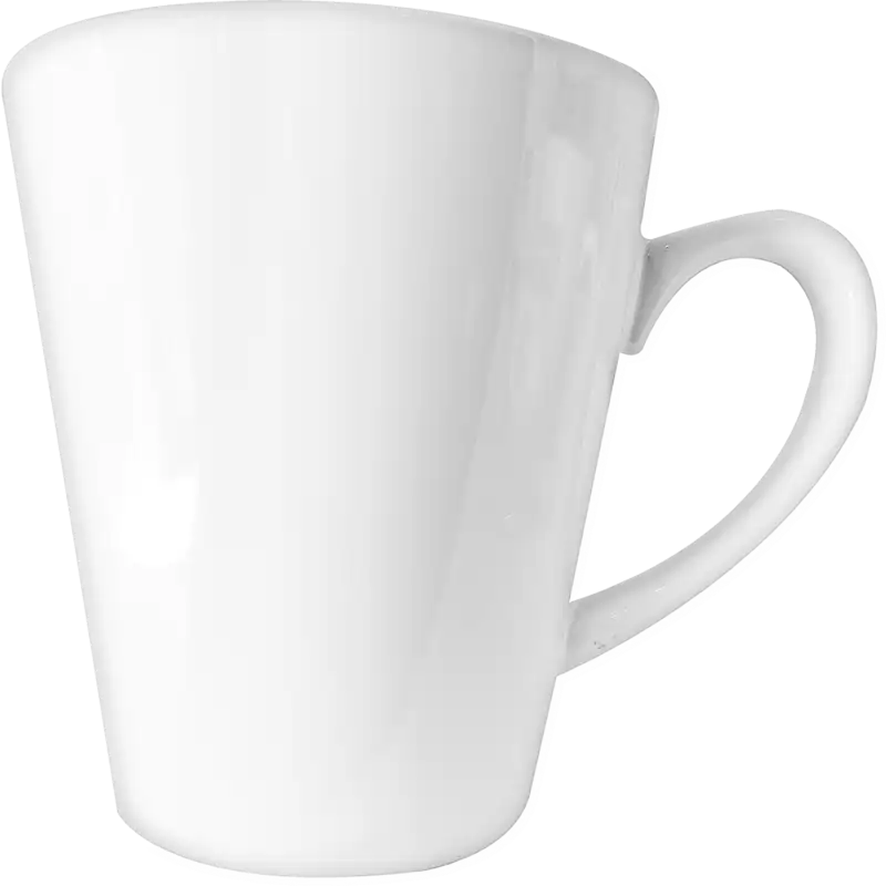 Taza de cerámica 12oz Blanca Reforzada Cónica (Caja de 36) Blue Heat