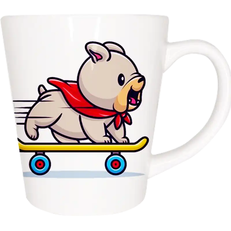 Taza de cerámica 12oz Blanca Reforzada Cónica (Caja de 36) Blue Heat