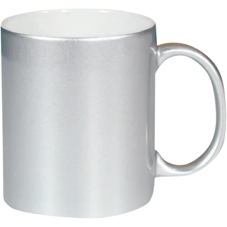 Taza de cerámica dorada y plateada. Reforzada (Caja de 36 pzas) Blue Heat