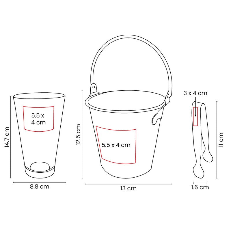 SET DE BAR GLASE