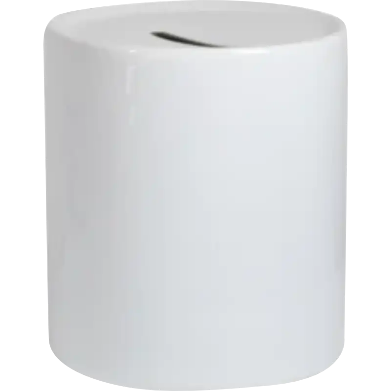 Vaso de cerámica 11oz Blanco Estilo alcancía (Caja de 36) Color Make