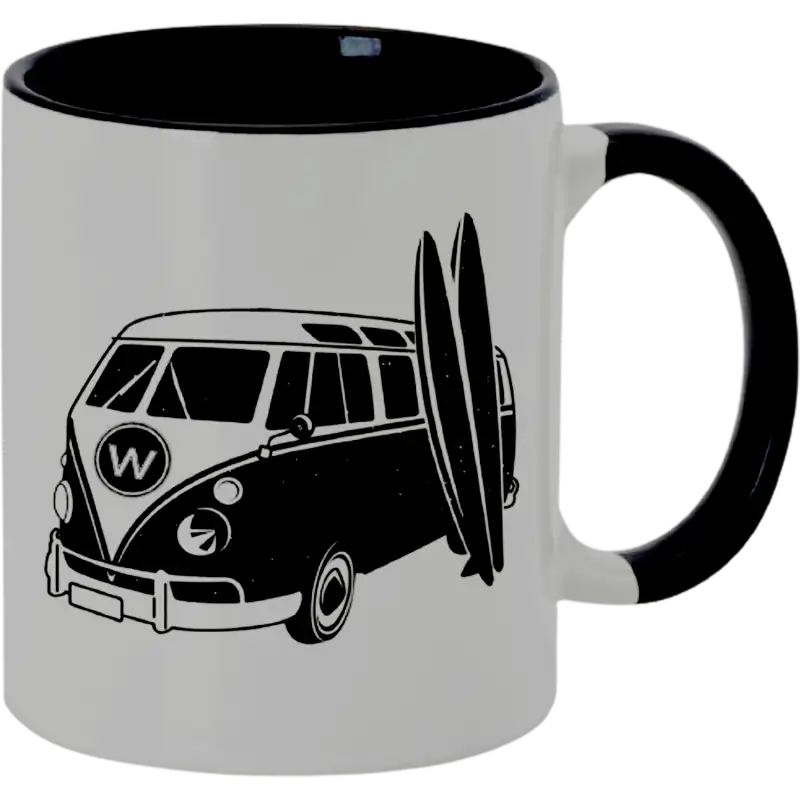 Taza de cerámica 11oz Blanca Interior y asa de colores (Caja de 36) Color Make