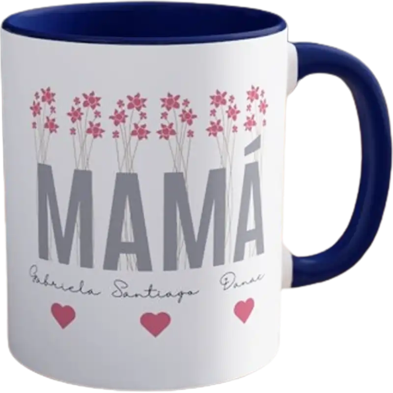 Taza de cerámica 11oz Blanca Interior y asa de colores (Caja de 36) Color Make