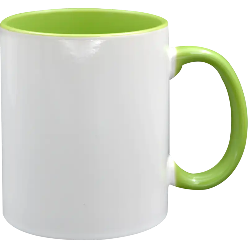 Taza de cerámica 11oz Blanca Interior y asa de colores (Caja de 36) Color Make