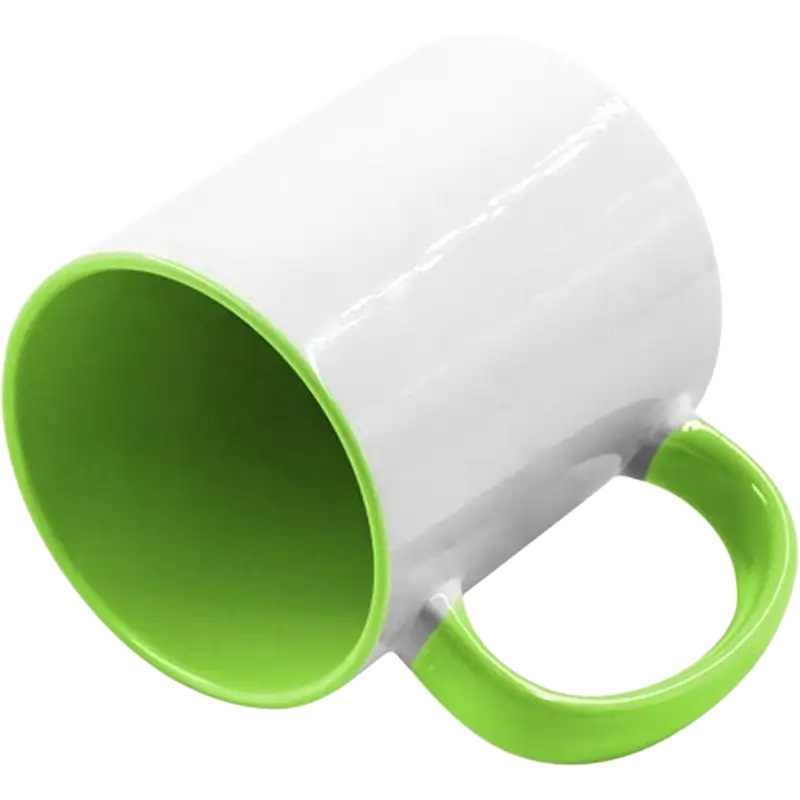 Taza de cerámica 11oz Blanca Interior y asa de colores (Caja de 36) Color Make