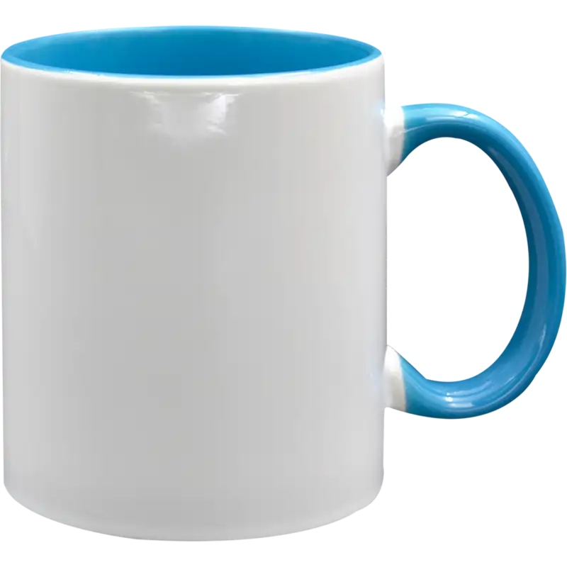 Taza de cerámica 11oz Blanca Interior y asa de colores (Caja de 36) Color Make