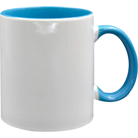 Taza de cerámica 11oz Blanca Interior y asa de colores (Caja de 36) Color Make