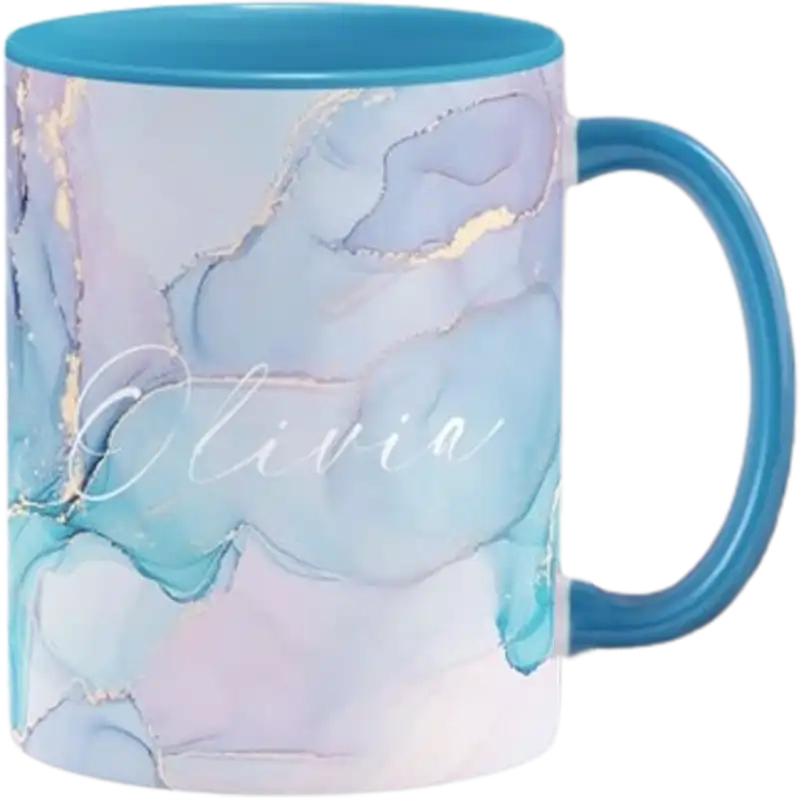 Taza de cerámica 11oz Blanca Interior y asa de colores (Caja de 36) Color Make