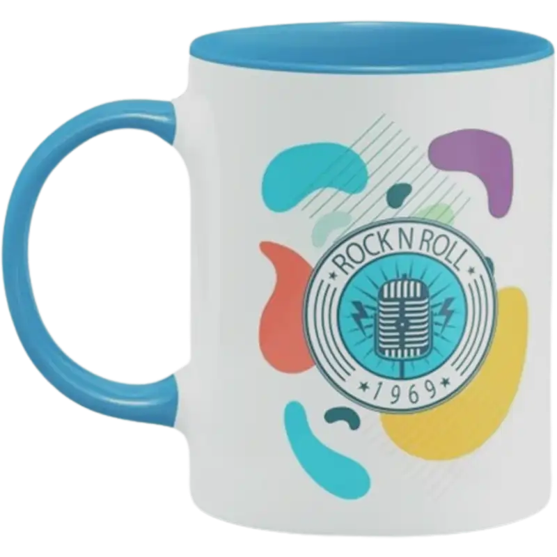 Taza de cerámica 11oz Blanca Interior y asa de colores (Caja de 36) Color Make