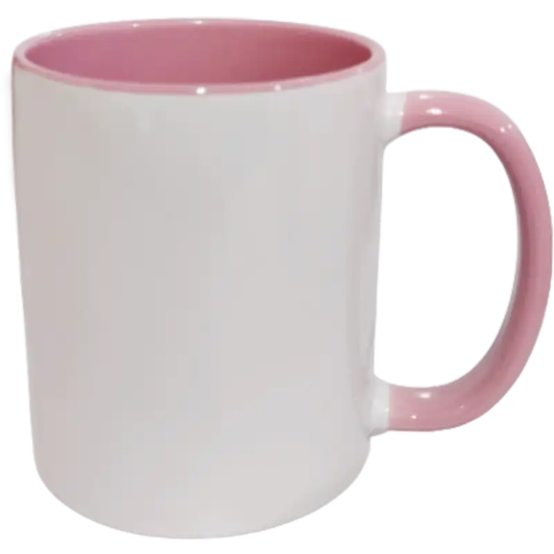 Taza de cerámica 11oz Blanca Interior y asa de colores (Caja de 36) Color Make