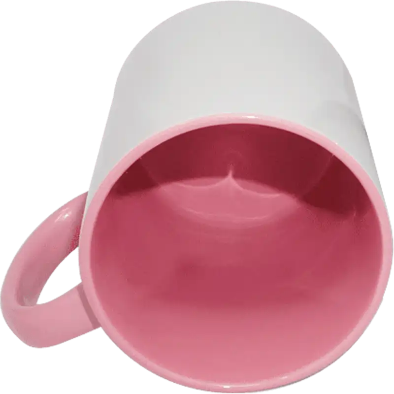 Taza de cerámica 11oz Blanca Interior y asa de colores (Caja de 36) Color Make