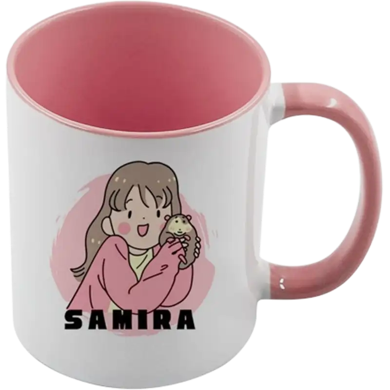 Taza de cerámica 11oz Blanca Interior y asa de colores (Caja de 36) Color Make