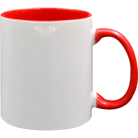Taza de cerámica 11oz Blanca Interior y asa de colores (Caja de 36) Color Make