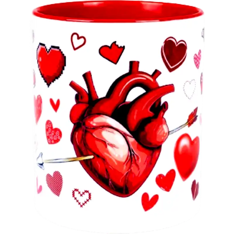 Taza de cerámica 11oz Blanca Interior y asa de colores (Caja de 36) Color Make