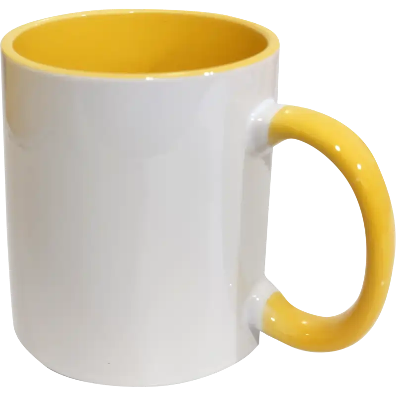 Taza de cerámica 11oz Blanca Interior y asa de colores (Caja de 36) Color Make