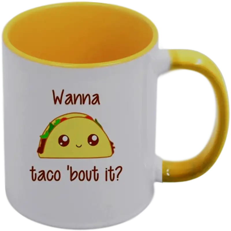 Taza de cerámica 11oz Blanca Interior y asa de colores (Caja de 36) Color Make