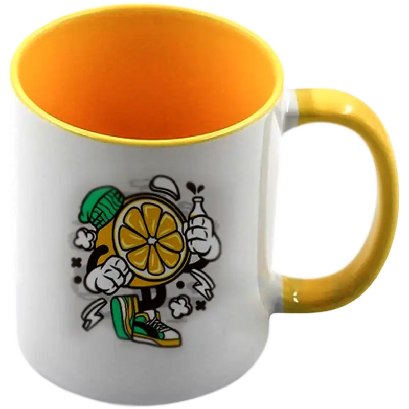 Taza de cerámica 11oz Blanca Interior y asa de colores (Caja de 36) Color Make