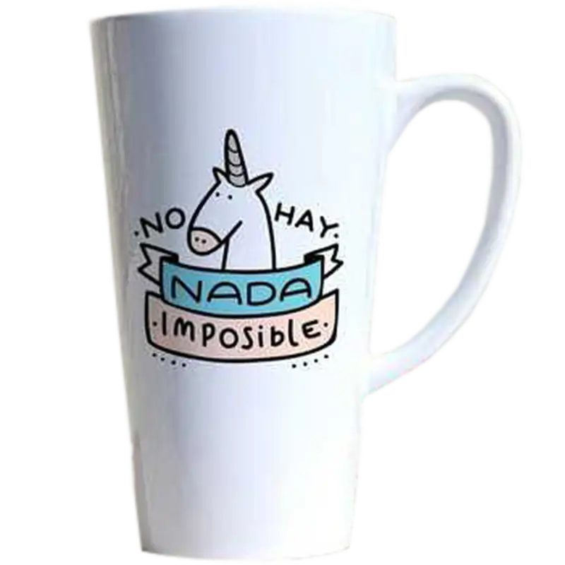 Taza de cerámica 17oz Blanca Cónica Color Make