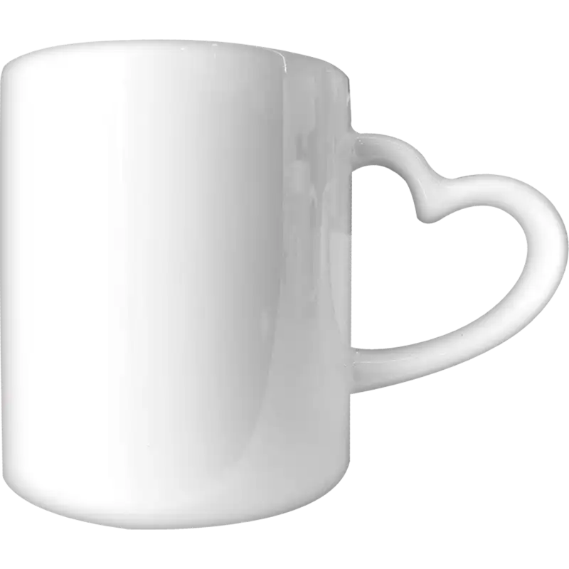 Taza de cerámica 11oz Blanca Con asa de corazón (Caja de 36) Color Make