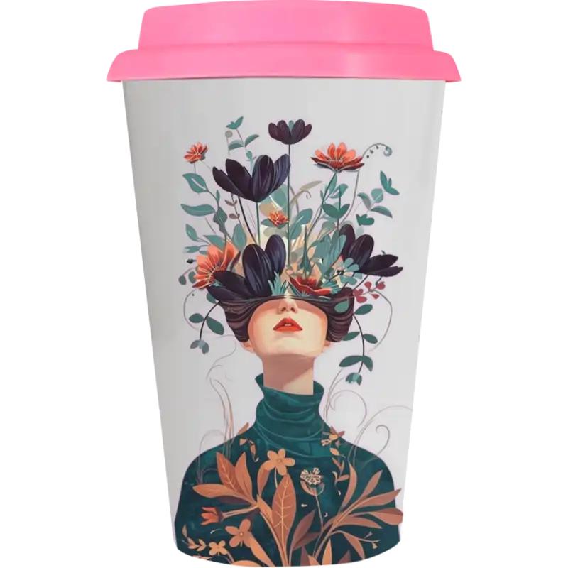 Vaso Tumbler de cerámica 15oz Cónico tapa de silicón (Caja de 36) Color Make