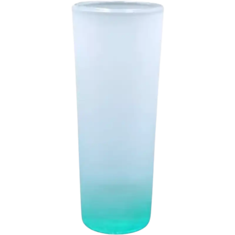 Vaso de vidrio 2.5oz Estilo tequilero Glaseado con fondo de color (Caja de 12) Color Make