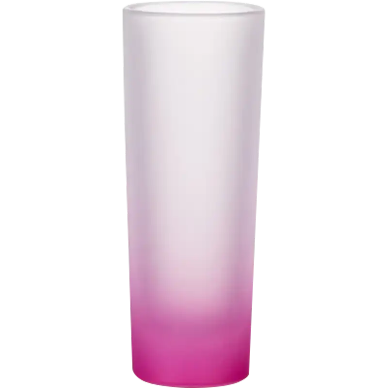 Vaso de vidrio 2.5oz Estilo tequilero Glaseado con fondo de color (Caja de 12) Color Make