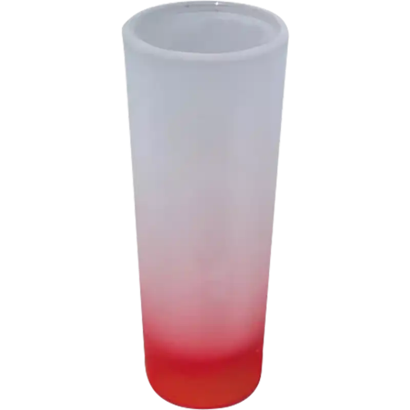 Vaso de vidrio 2.5oz Estilo tequilero Glaseado con fondo de color (Caja de 12) Color Make