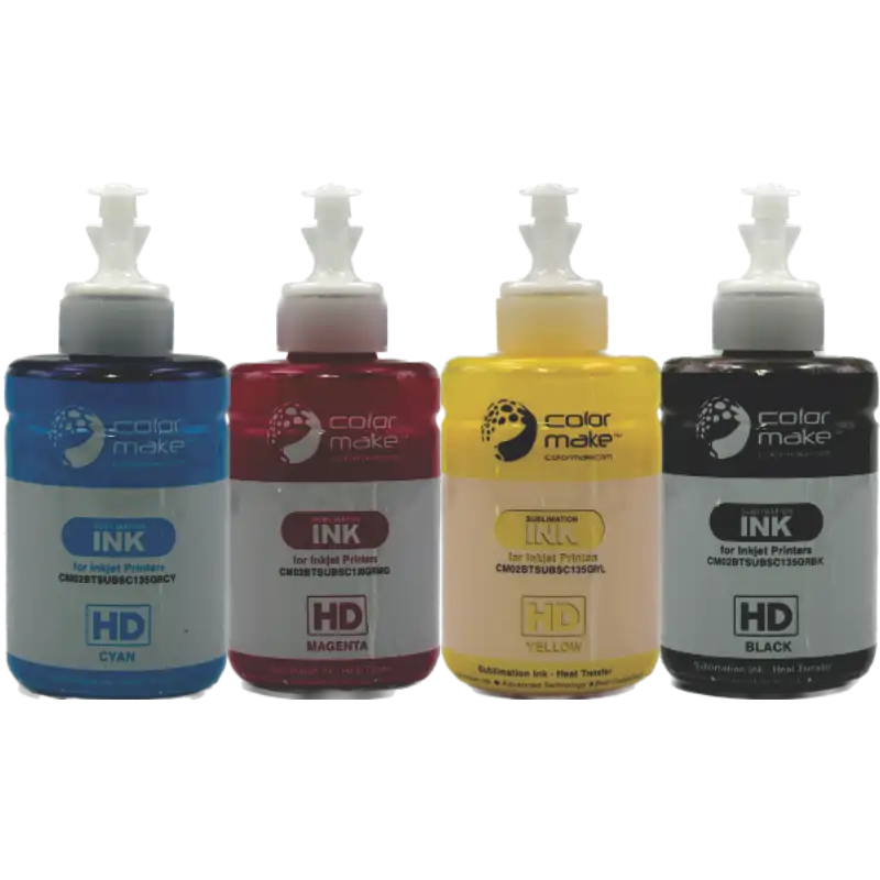 Tinta de sublimación Bote 135ml (Kit de 4 Colores CMYK) Color Make