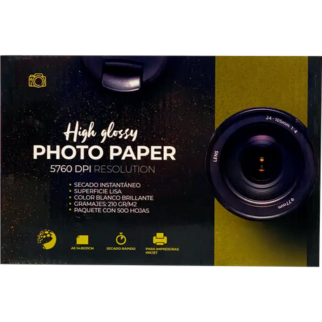 Papel fotográfico 210gr Tamaño A5 Paquete de 500 hojas Color Make