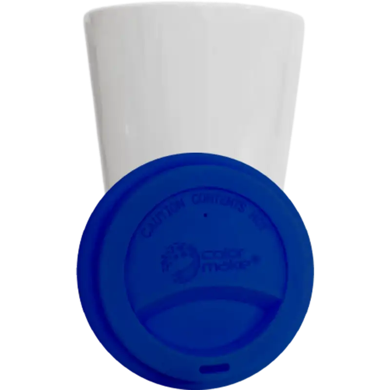 Vaso Tumbler de cerámica 15oz. Cónico con tapa de silicón